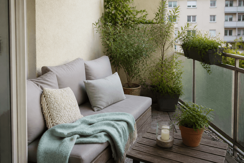 Balkon-Textil Combo auf einem Balkon